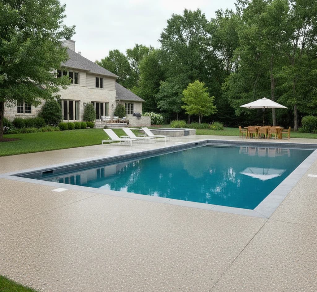 Patio after flake coating resurfacing in Northern Illinois